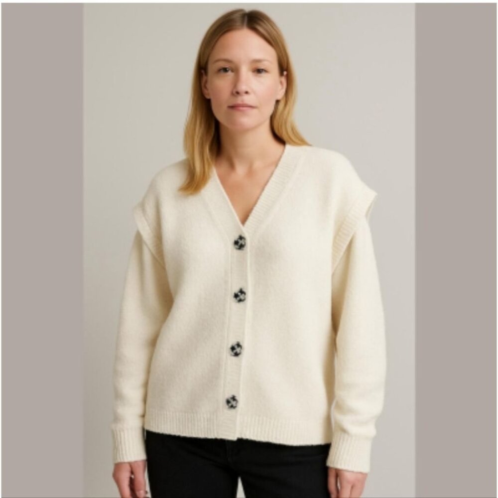 Women's Cream Cardigan Sweater